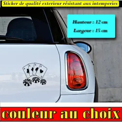 Sticker cartes de poker 15 cm | Fais des Affaires