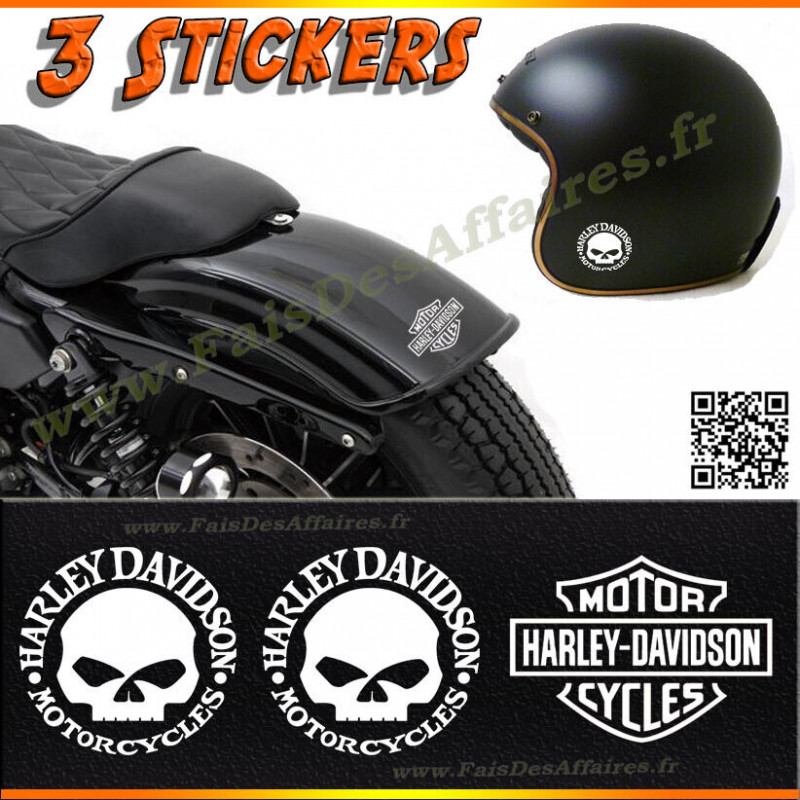 Sticker – 3 stickers autocollant harley davidson skull | Fais des Affaires