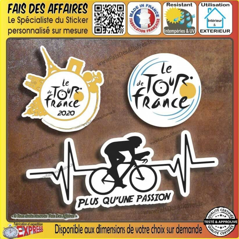 Aufkleber – Le tour de france 2020 course velo plus qu'une passion 3 sticker autocollant | Fais des Affaires