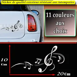 Sticker clé de sol musique 20 cm | Fais des Affaires