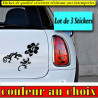 Lot de 3 stickers gecko et hibiscus | Fais des Affaires