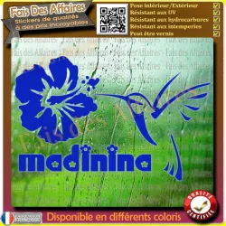 Sticker Madinina colibri Martinique 14 cm | Fais des Affaires