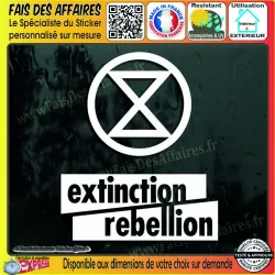 Extinction rébellion symbole climat changement climatique sticker autocollant