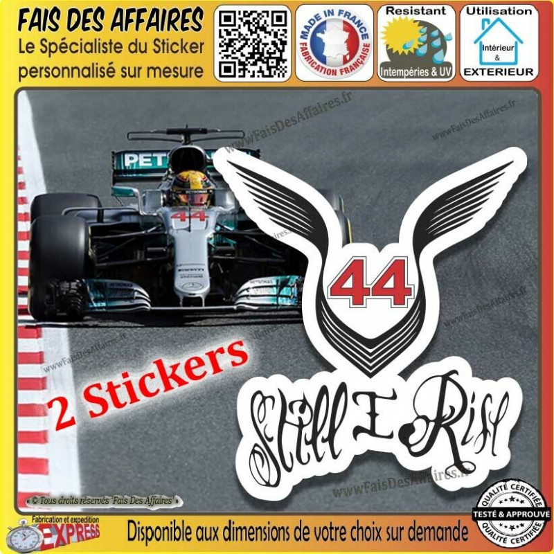 Lewis Hamilton 44 F1  sticker autocollant