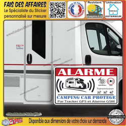 Alarme protection Camping car surveillance Stickers Autocollant