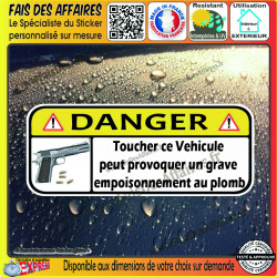 Alarme protection Camping car Stickers Autocollant humour danger