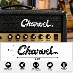 Sticker autocollant vinyle Charvel 3 × 8 cm