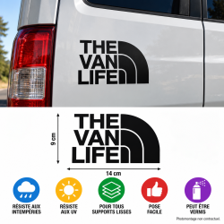 Sticker autocollant vinyle The Van Life 9 × 14 cm