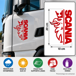 Sticker autocollant vinyle Scania 20 × 10 cm