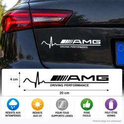 Sticker autocollant vinyle AMG Driving Performance 4 × 20 cm