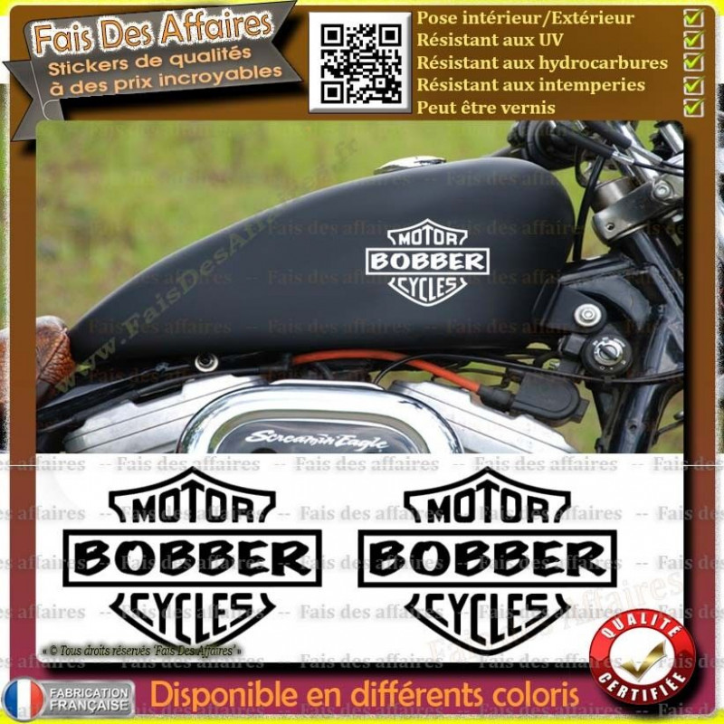 2 stickers autocollant bobber motorcycle