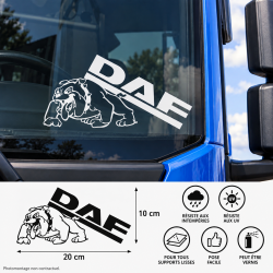 Sticker autocollant vinyle DAF bulldog 10 × 20 cm