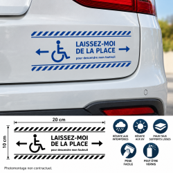 Sticker autocollant vinyle Laissez-moi de la place pour descendre mon fauteuil 10 × 20 cm