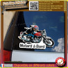 Motard à bord moto vintage café racer biker Stickers Autocollant
