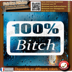 100% bitch sticker