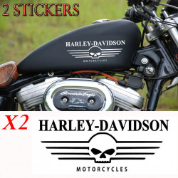 lot 2 stickers autocollant harley davidson skull sportster