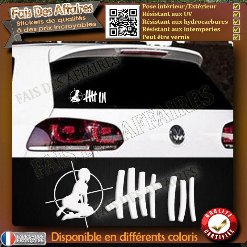 Merci Jacquie et Michel chasseur cible paintball sexy sticker autocollant