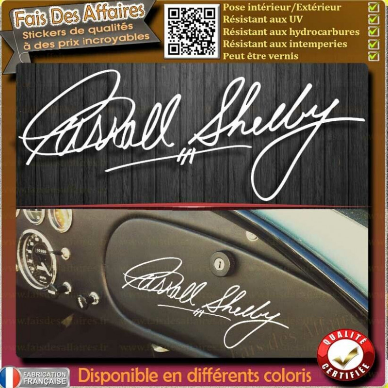 Signature Carroll Shelby sticker autocollant