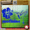 MADININA COLIBRI Martinique fleur Hibiscus sticker autocollant