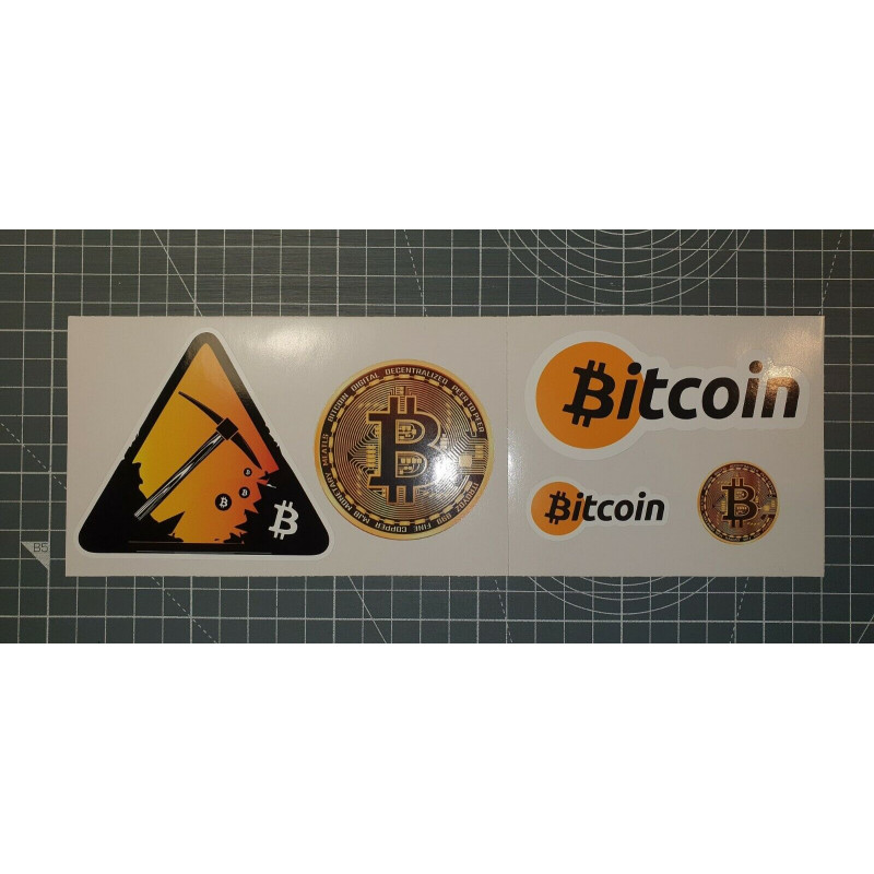 Crypto monnaie Bitcoin sticker autocollant