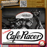 lot 2 stickers autocollant cafe racer harley